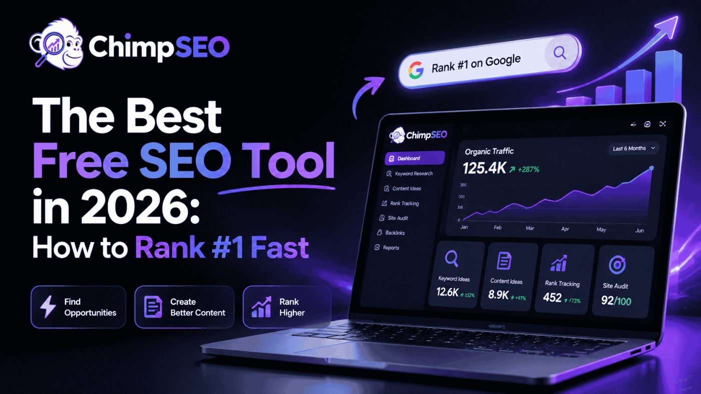 Best free SEO tool dashboard showing keyword analytics and organic traffic growth charts