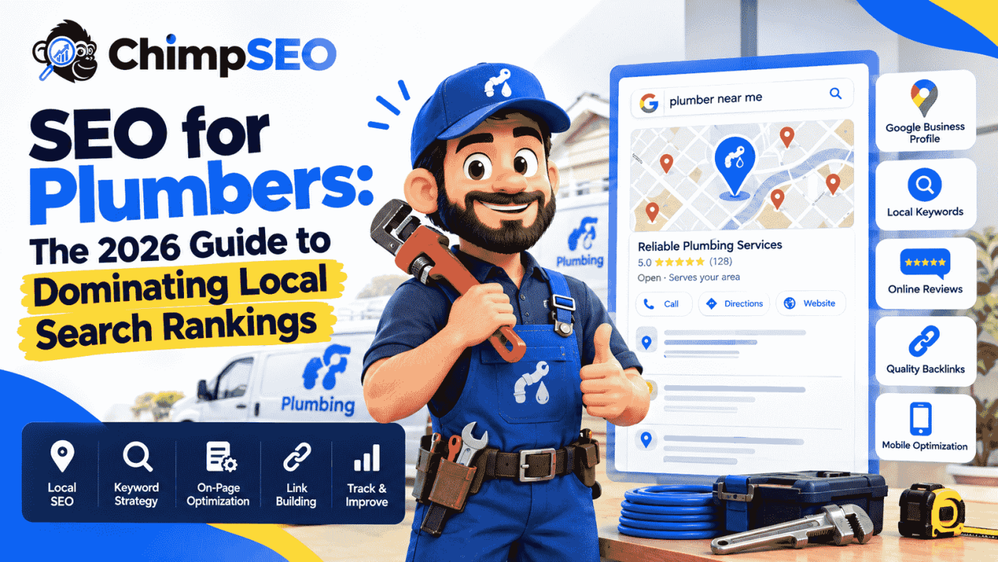 Plumbing business owner using digital marketing tools for local SEO growth in 2026